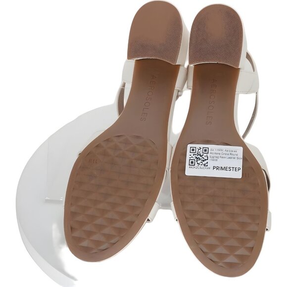 Aerosoles Cinzia Eggnog Faux Leather Slingback Sandals Block Heel 11W - Picture 6 of 6